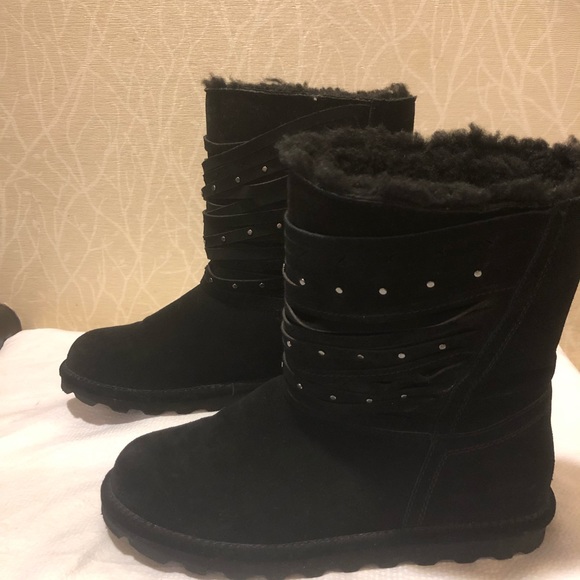 BearPaw Black Suede Winter Boots - Picture 4 of 11